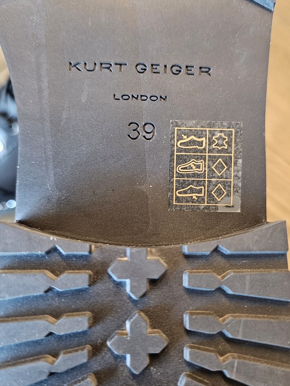 👁Kurt Geiger👁 Black Leather W/Crystal Lace-Up Boots Women's Sz 7.5 8 9.5 & 10 - Picture 10 of 11